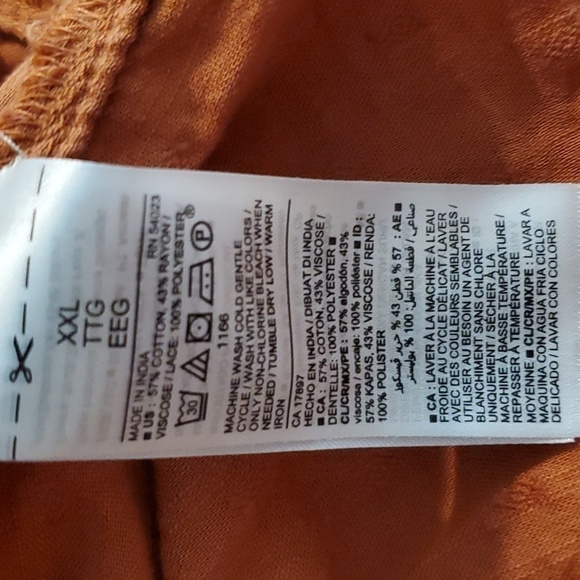 Old Navy- Womens Burnt Orange Flutter sleeve Peplum Top Boho Sz.XXL - Picture 5 of 5